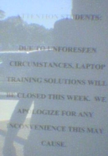 Laptop Training Solutions Closed